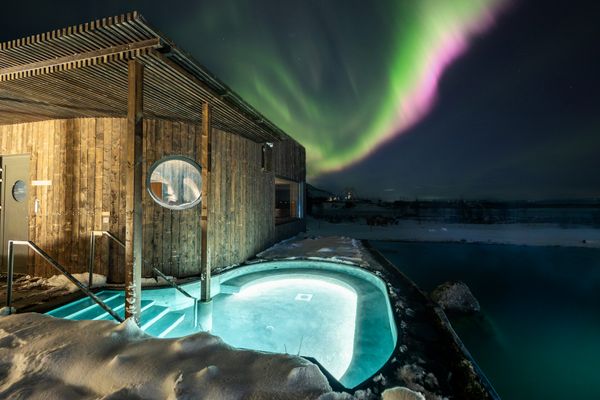 Float Beneath the Brightest Northern Lights in a Decade at Geothermal Sanctuary Laugarás Lagoon