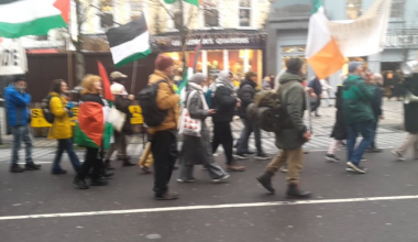 Huge Palestine protest on Saint Patrick's Street in Cork