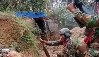 Cambodian "Soldier" firing at Thai (3)