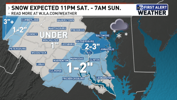 A map of the weekend forecast, as of Dec. 12. 