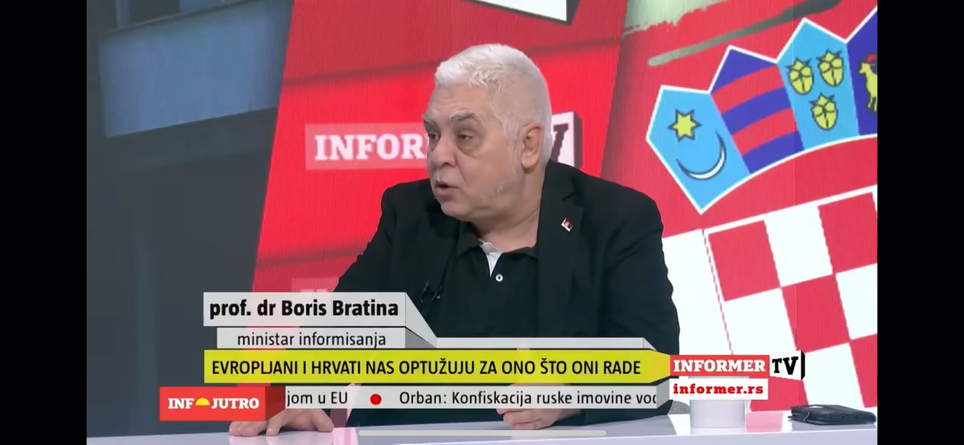 Ministar “informisanja” Republike Srbije dr. prof. Boris Bratina: “Kao i Ukrajinci, Hrvati moraju da plate teritorijama”