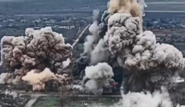 Large explosion of a building occupied with russian soldiers in Novopidhorodne, Dnipropetrovsk region.