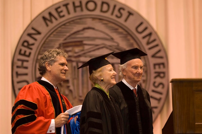 Edith and Peter O’Donnell Jr. received honorary degrees from SMU in 2008 in recognition of...