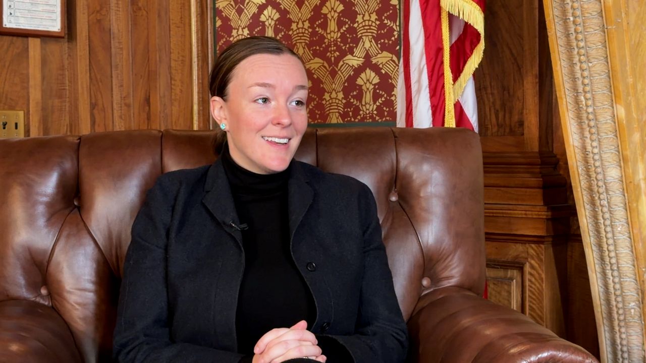 Assembly Minority Leader Rep. Greta Neubauer, D-Racine, discusses some her caucus' 2025 wins in detail. (Spectrum News 1/Mandy Hague)