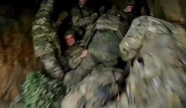 Group of Russian soldiers hiding in a bunker near Pokrovsk surprised by Ukrainian FPV strike drone operated by the 414th UAS Brigade Magyar's Birds. Published 26.12.2025