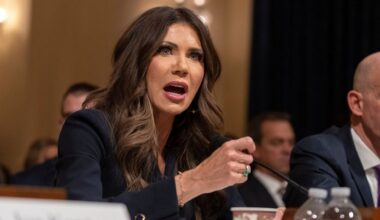 Homeland Security Secretary Kristi Noem appears before the House Committee on Homeland Security on Capitol Hill in Washington, Thursday, Dec. 11, 2025. (AP Photo/Mark Schiefelbein)