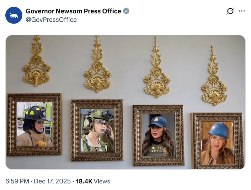 Kristi Noem targeted by Gavin Newsom