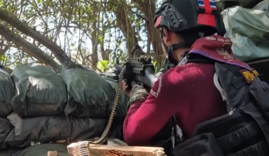 Royal Thai Police (Border Patrol) firing M249 light machine guns upon Cambodian military targets (8 December – 27 December 2025)