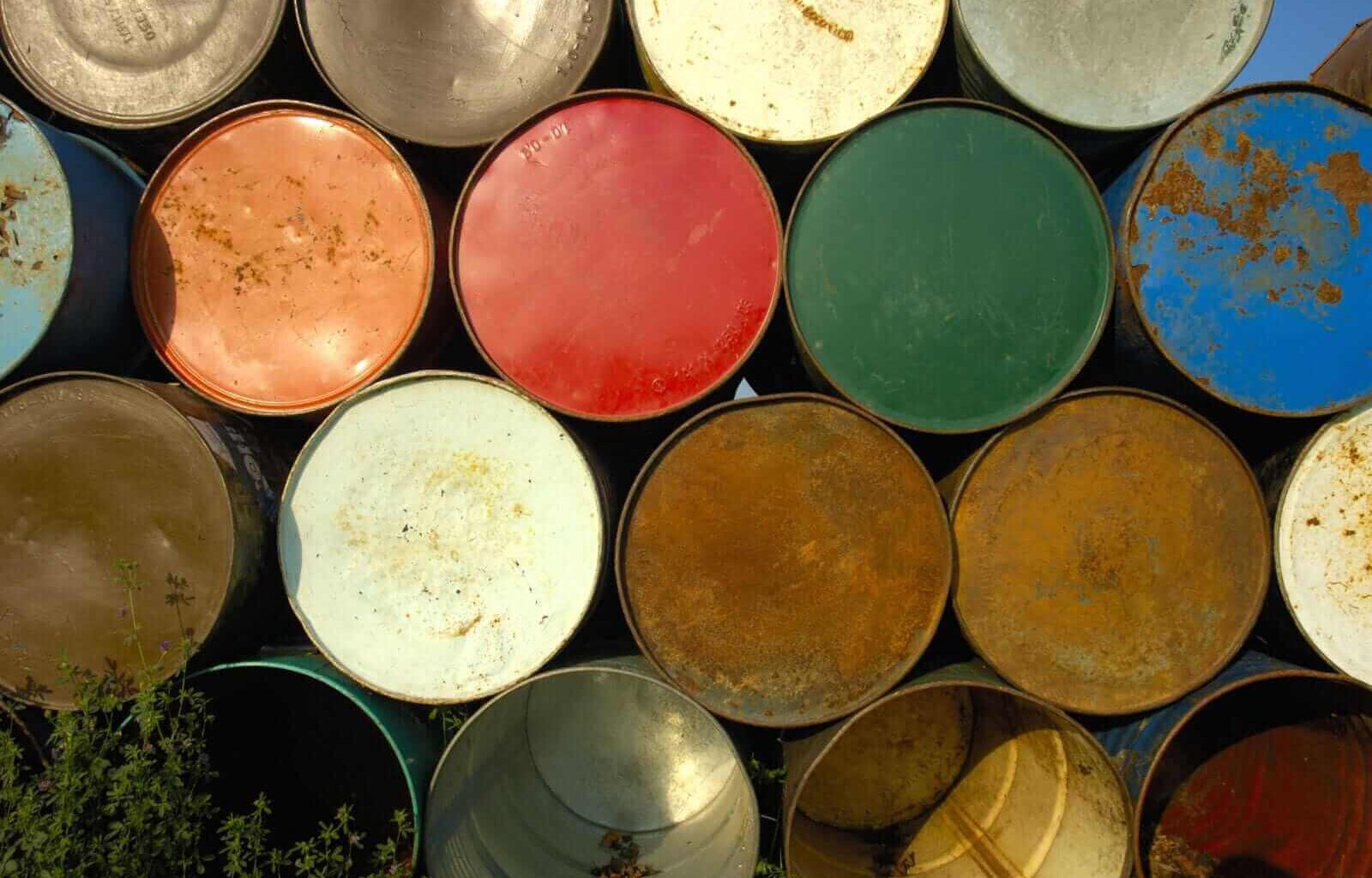 Oil barrels stacked on each other by Kalulu via iStock