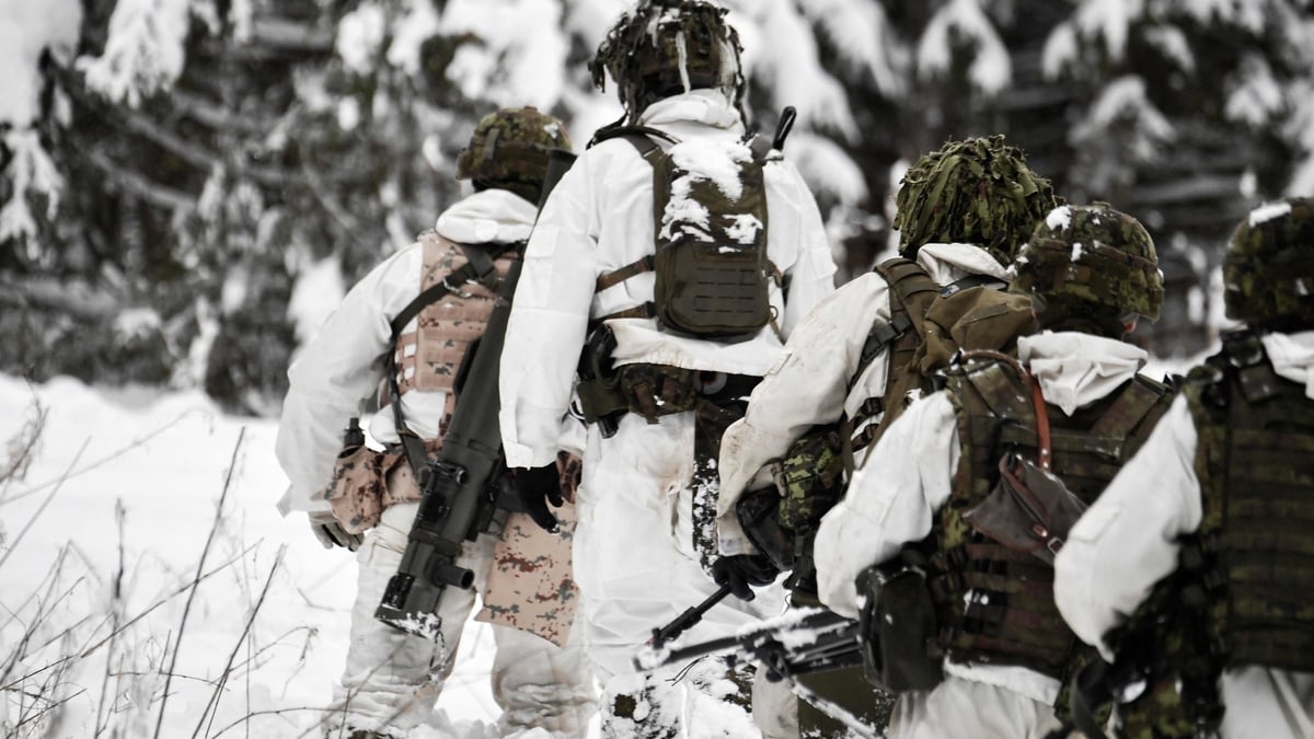 Soldiers take part in a Nato exercise in Estonia in 2023. The country’s top intelligence official has said that Russia still respects the North Atlantic Alliance