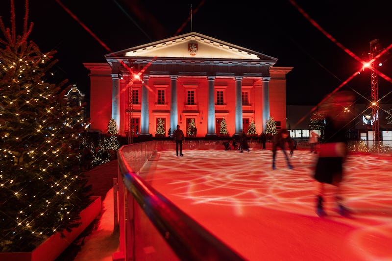 The ice rink in Town Hall Square, Vilnius