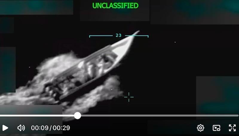 Trump released a video showing the drug boat strike in the Caribbean on September 2.