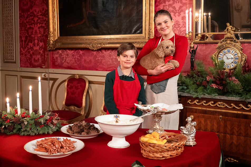 Princess Estelle and Prince Oscar prepare Christmas dishes