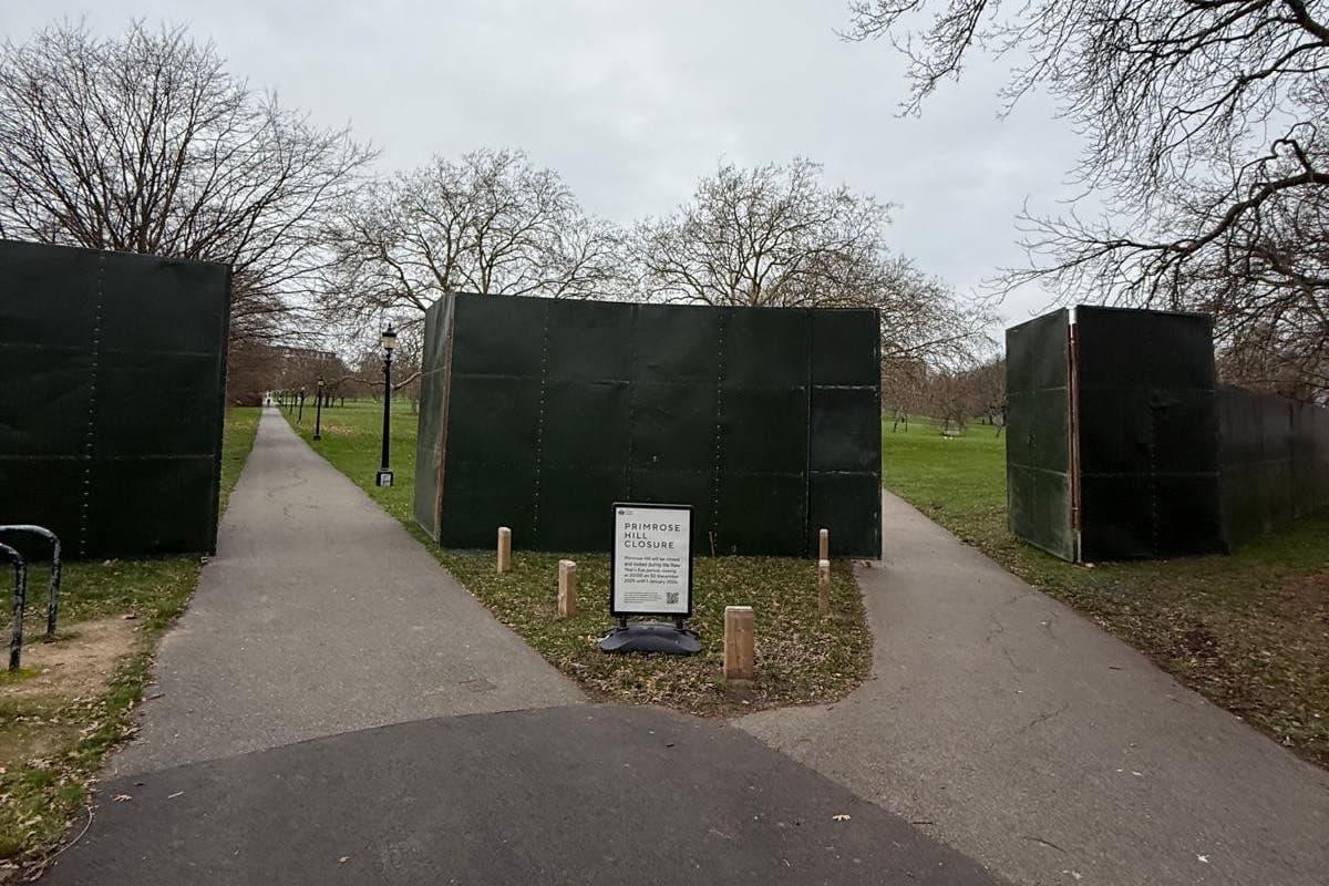 Outrage at ‘grotesque’ fencing around Primrose Hill to stop New Year’s Eve revelry