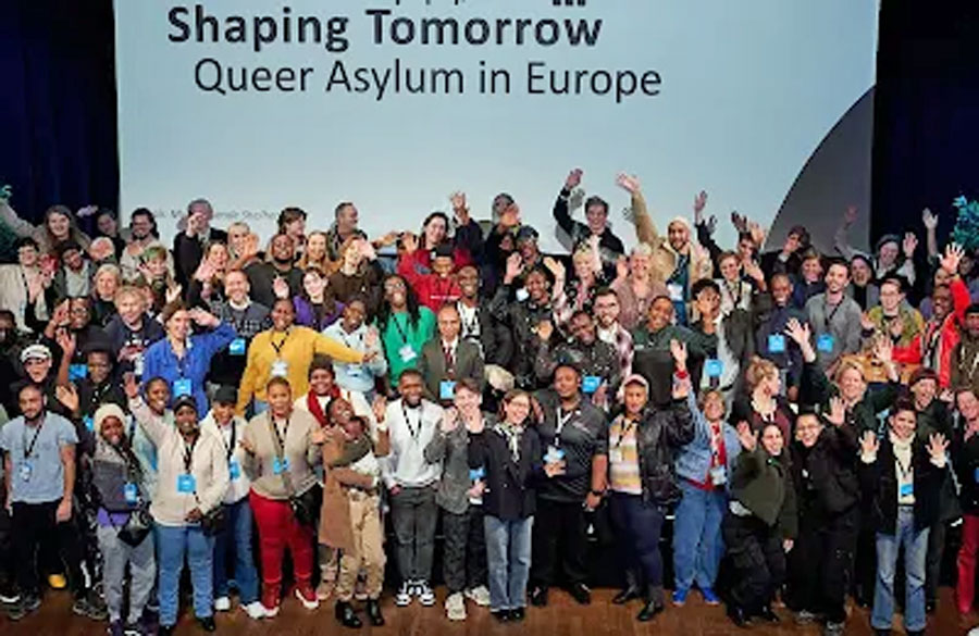 Participants pose at the Shaping Tomorrow: Queer Asylum in Europe conference.