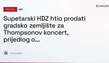Supetarski HDZ htio prodati gradsko zemljište za Thompsonov koncert, prijedlog odmah odbijen