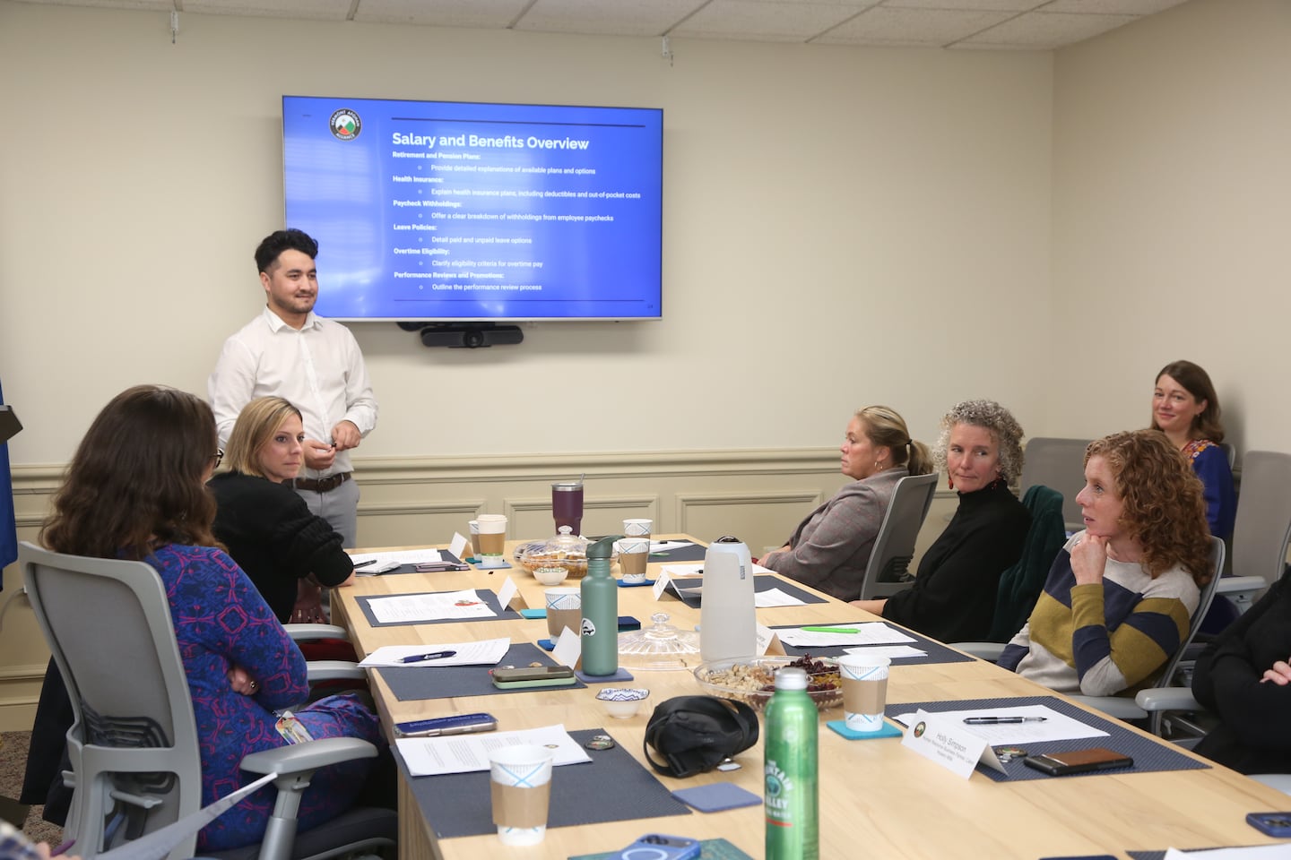 Sayed, of the Vermont Afghan Alliance, conducts a training for Vermont businesses on best practices for employing and retaining Afghans in the workplace.