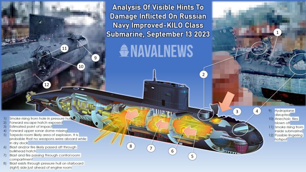 Damage to Russian Navy submarine Rostov-on-Don in Sevastopol