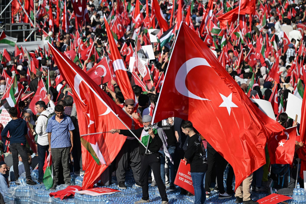 לאחר קריאת ארדואן: הפגנת תמיכה בעזה, באיסטנבול, טורקיה