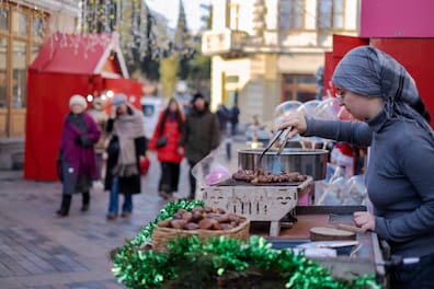 Der Weihnachtsmarkt am Orbeliani-Platz in Tiflis.