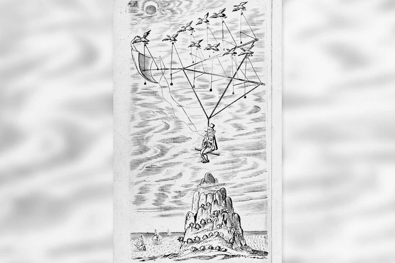 The frontispiece and title page of the second edition of Francis Godwin's Man in the Moone