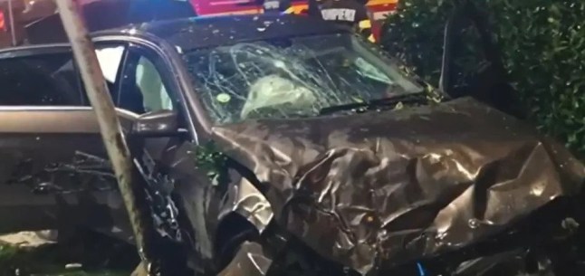 Romanian motorist catapults Mercedes over several cars