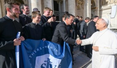 Rector, seminarians of St. John Vianney College Seminary meet Pope Leo XIV