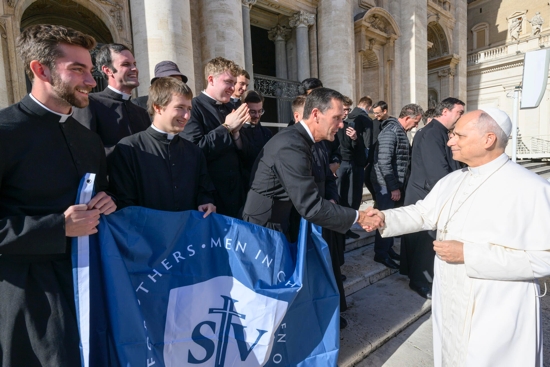 Rector, seminarians of St. John Vianney College Seminary meet Pope Leo XIV