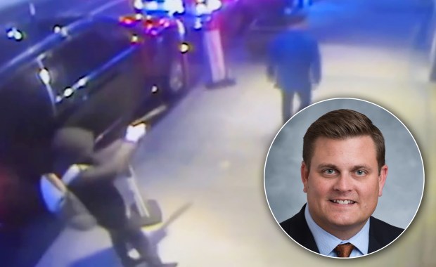 Luigi Mangione is accused of fatally shooting Brian Thompson (inset), CEO of UnitedHealthcare. (Obtained by Daily News; AP)