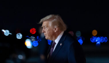 President Donald Trump arrives on Air Force One at Palm Beach International Airport, Saturday, Dec....