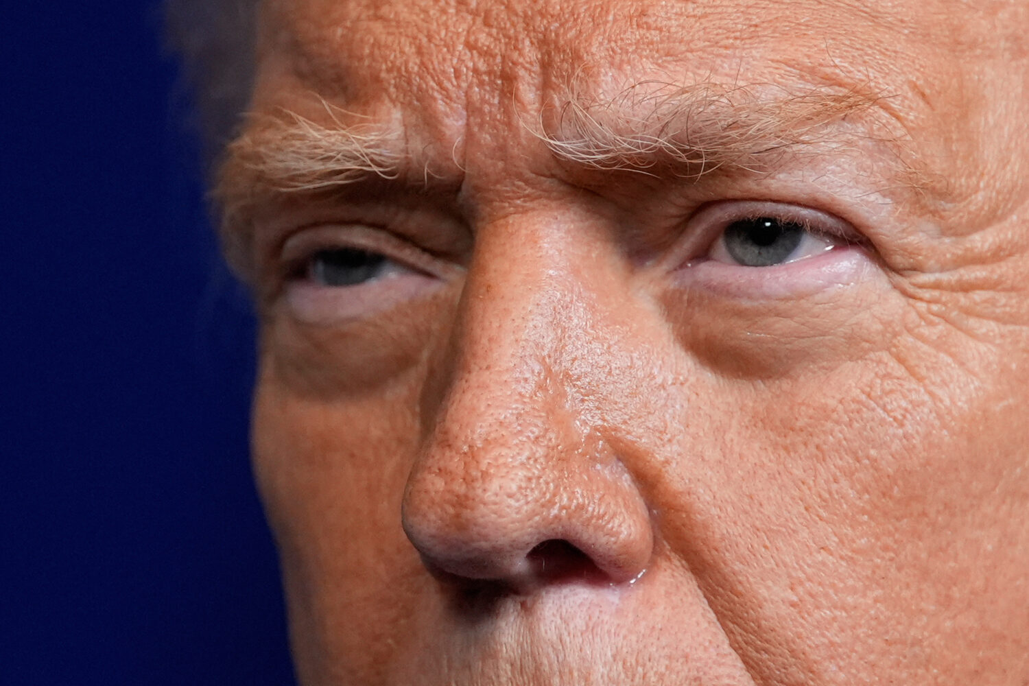 President Donald Trump speaks during a news conference with Israel's Prime Minister Benjamin Netany...