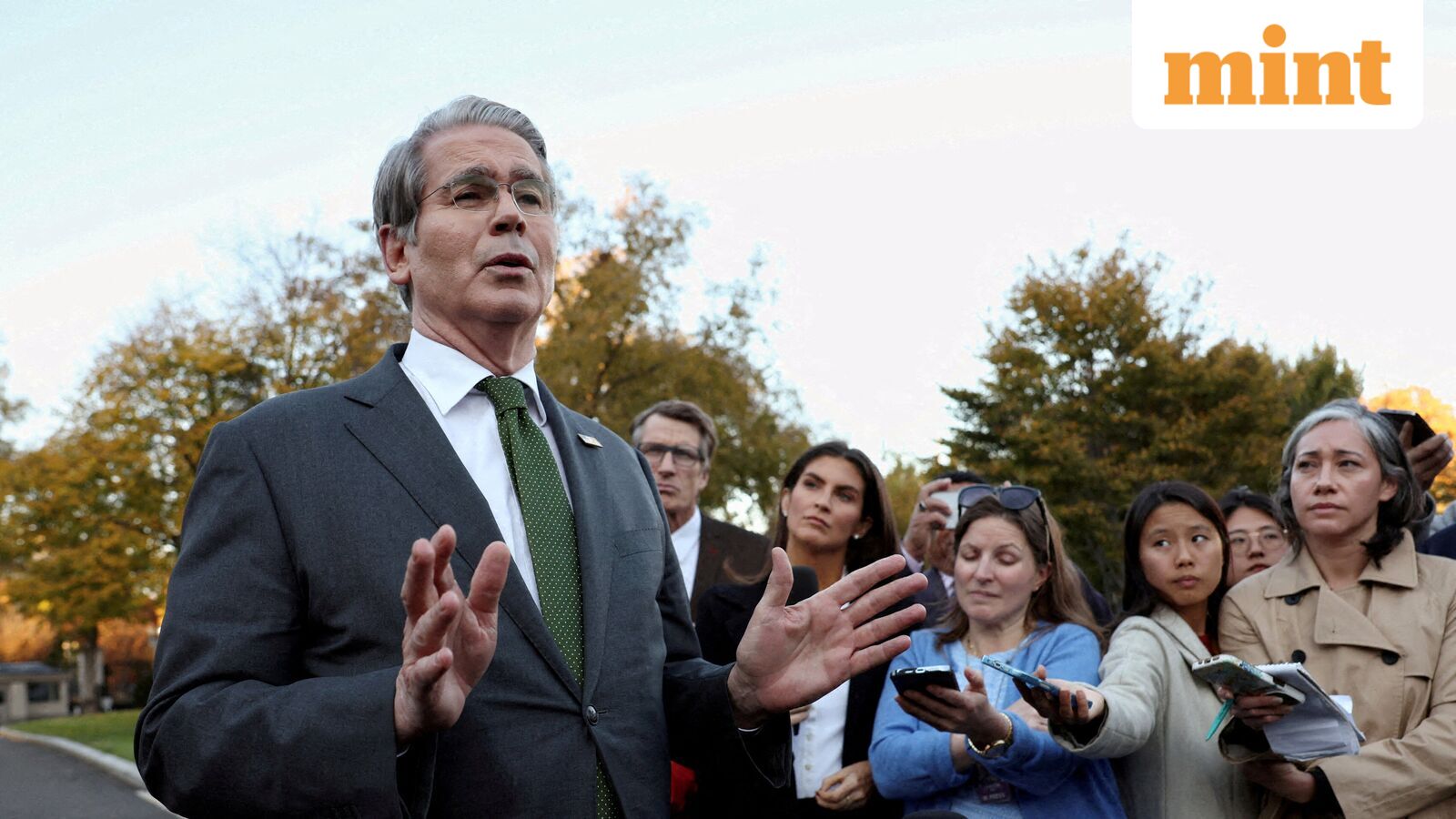 File photo of US Treasury Secretary Scott Bessent speaking to reporters at the White House. He is pushing for a requirement that the Federal Reserve's regional bank presidents must reside in their districts for at least three years before taking office.