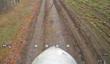 A Russian FPV drone ricocheted off a UAF vehicle, giving the crew time to escape. Unknown location. Published 17.12.2025