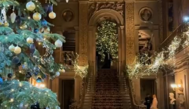 Gorgeous decorations at Chatsworth House, seat of the Duke of Devonshire