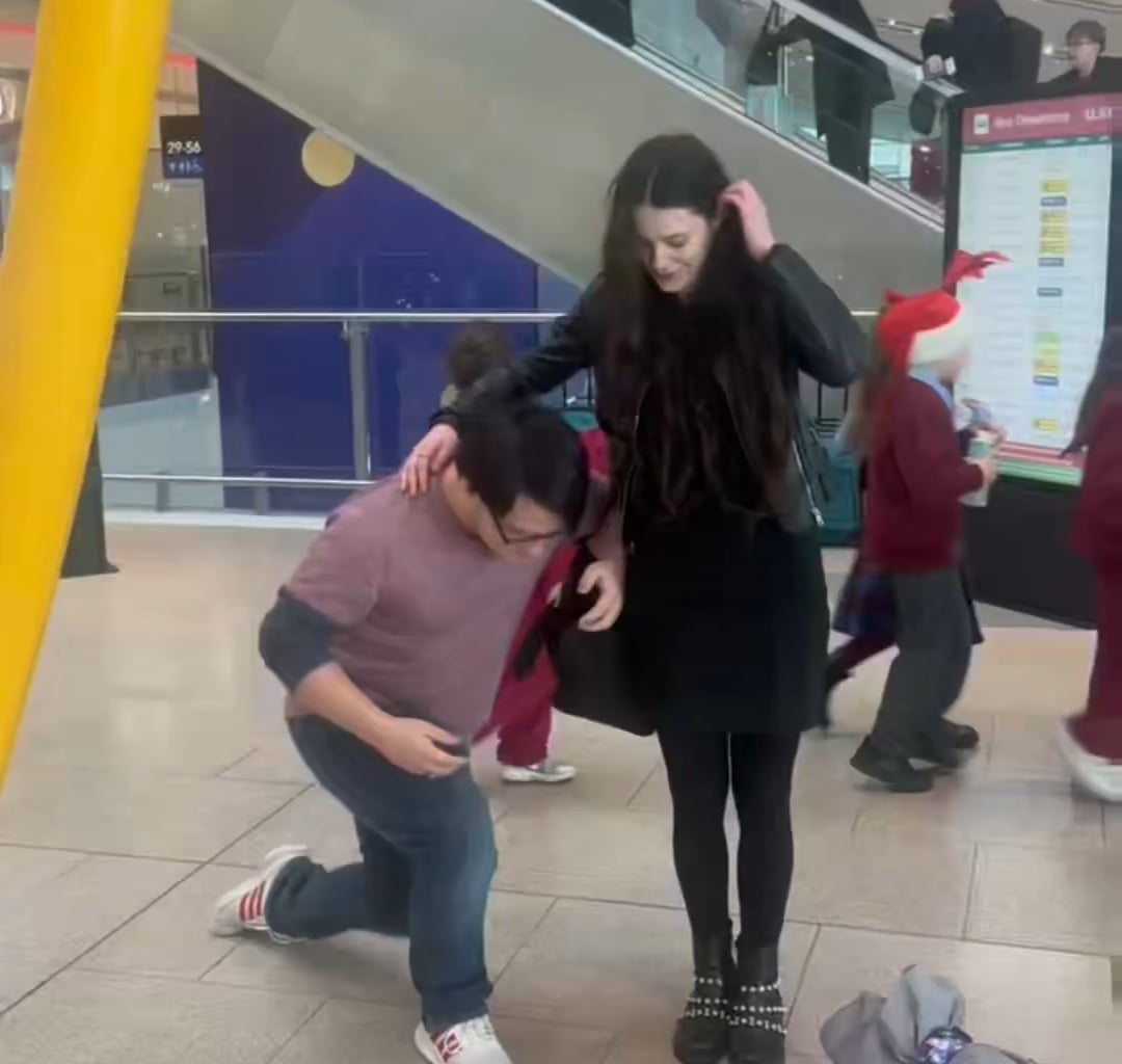 When Santa happens to be walking by your proposal at Dublin Airport