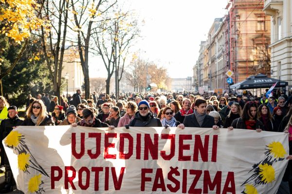 Mass protests against the rise of the far-right across Croatia