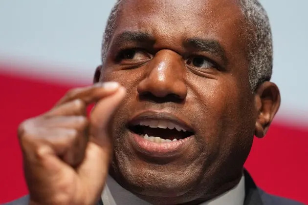 David Lammy the Deputy Prime Minister gestures as he speaks during the annual Labour Party conference in Liverpool, England, Monday, Sept. 29, 2025.