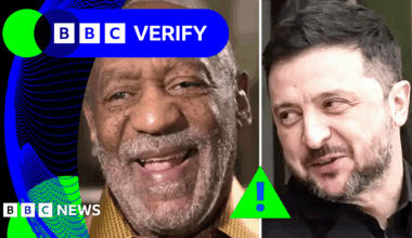 BBC Verify Live: Russian trolls made fake video about Zelensky buying Bill Cosby's house, says expert