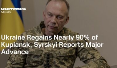Ukraine Regains Nearly 90% of Kupiansk, Syrskyi Reports Major Advance