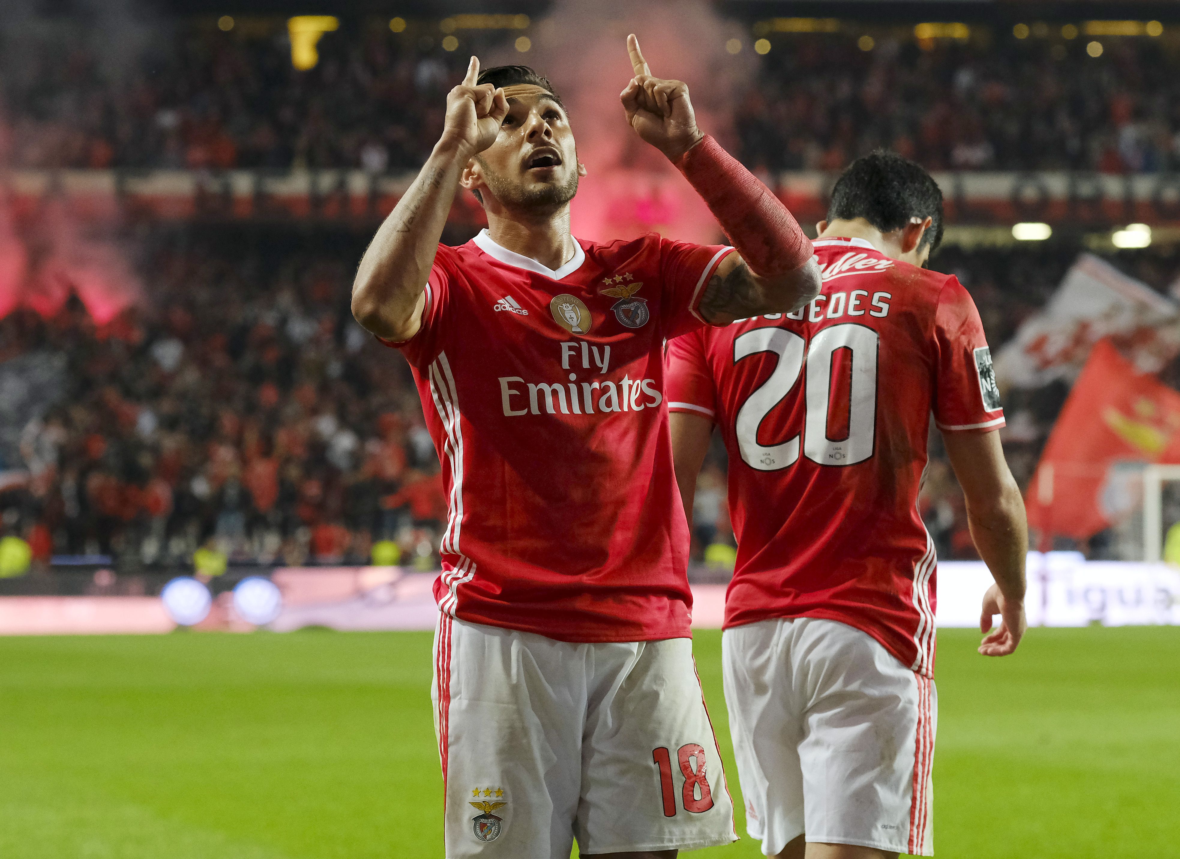 Salvio (Benfica) - 3 golos em dérbis entre Benfica e Sporting, na Liga - Foto: A BOLA/António Azevedo