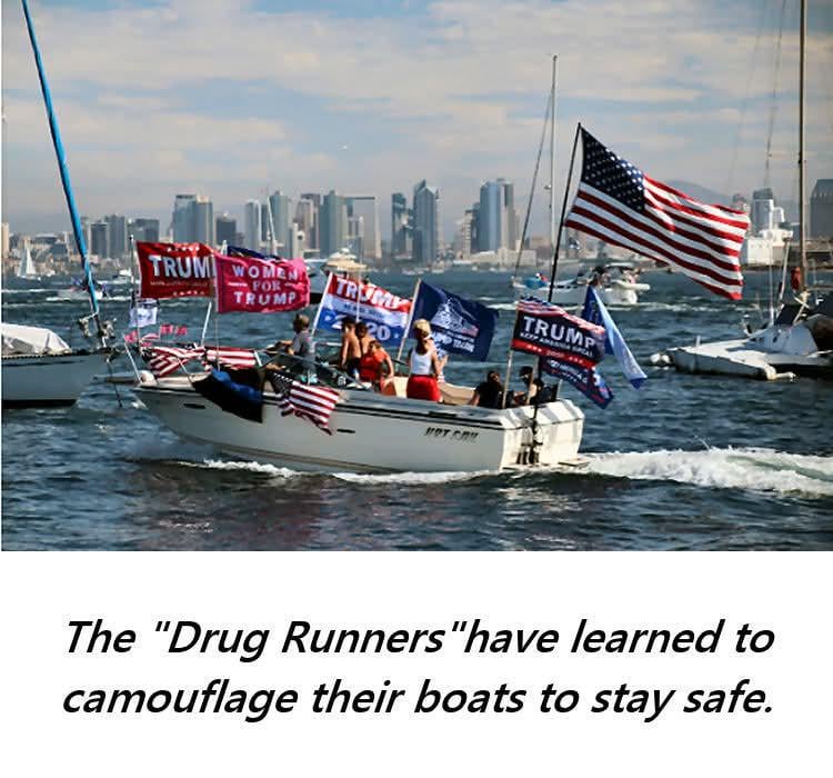 Drug runners camouflage boats to avoid attack