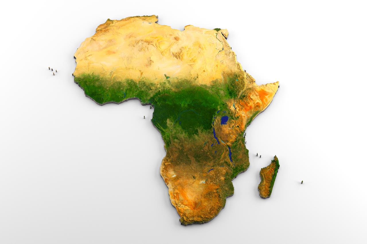 Africa 3D Physical Map. (Adobe Stock Photo)