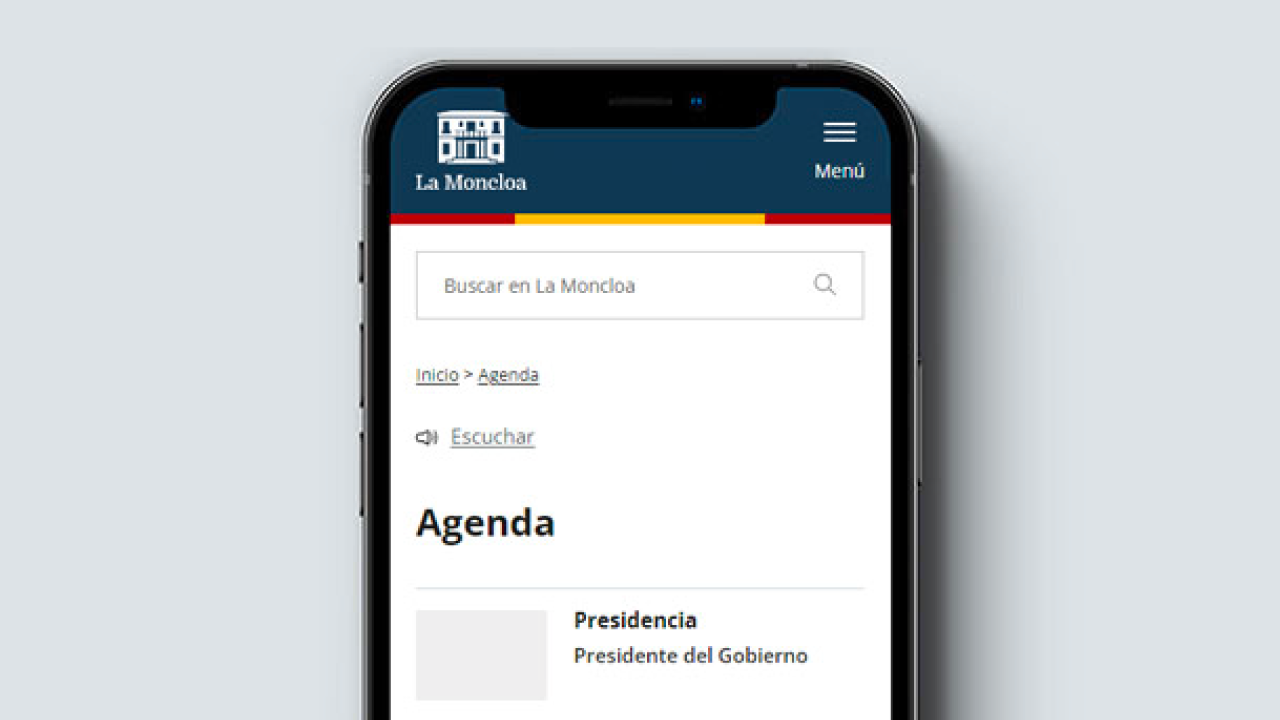 La Moncloa. Agenda del Gobierno [Gobierno/Agenda]