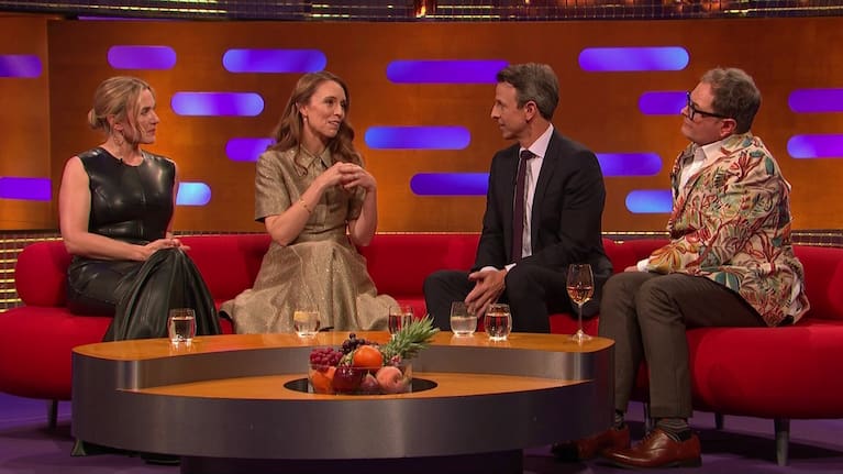 Ardern appeared alongside actress Kate Winslet, American late night talk show host Seth Myers and comedian Alan Carr.