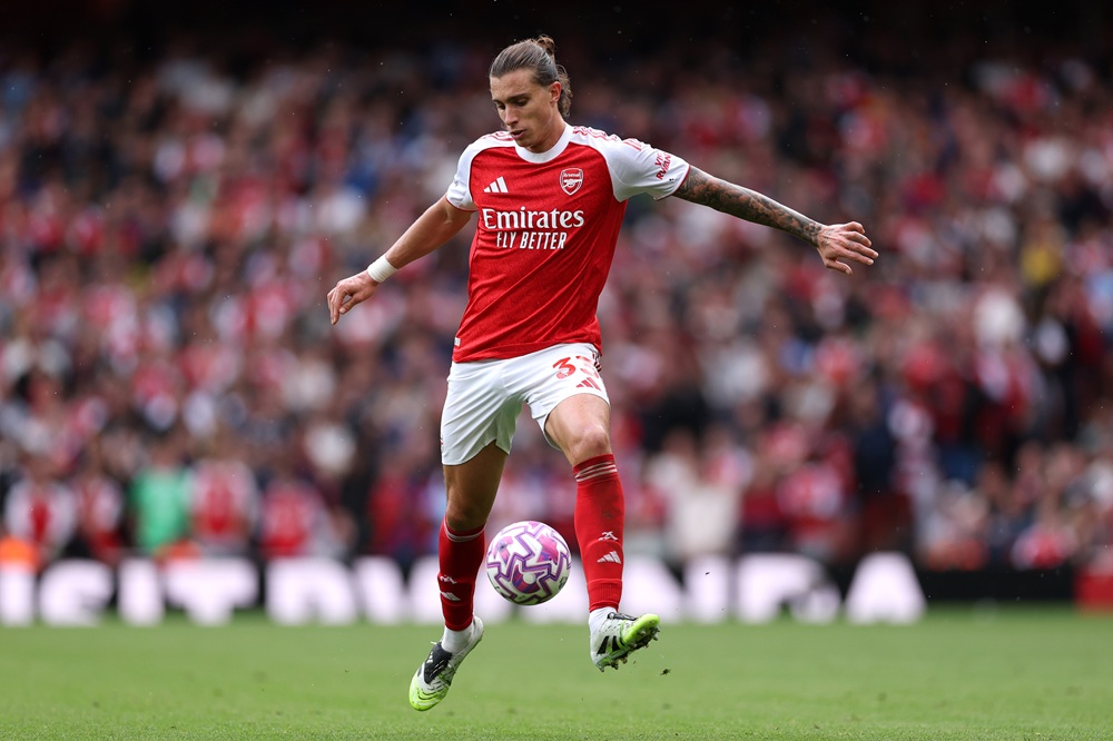 Riccardo Calafiori position change called for by Italian media 4 LONDON, ENGLAND: Riccardo Calafiori of Arsenal during the Premier League match between Arsenal and Nottingham Forest at Emirates Stadium on September 13, 2025. (Photo by Justin Setterfield/Getty Images)