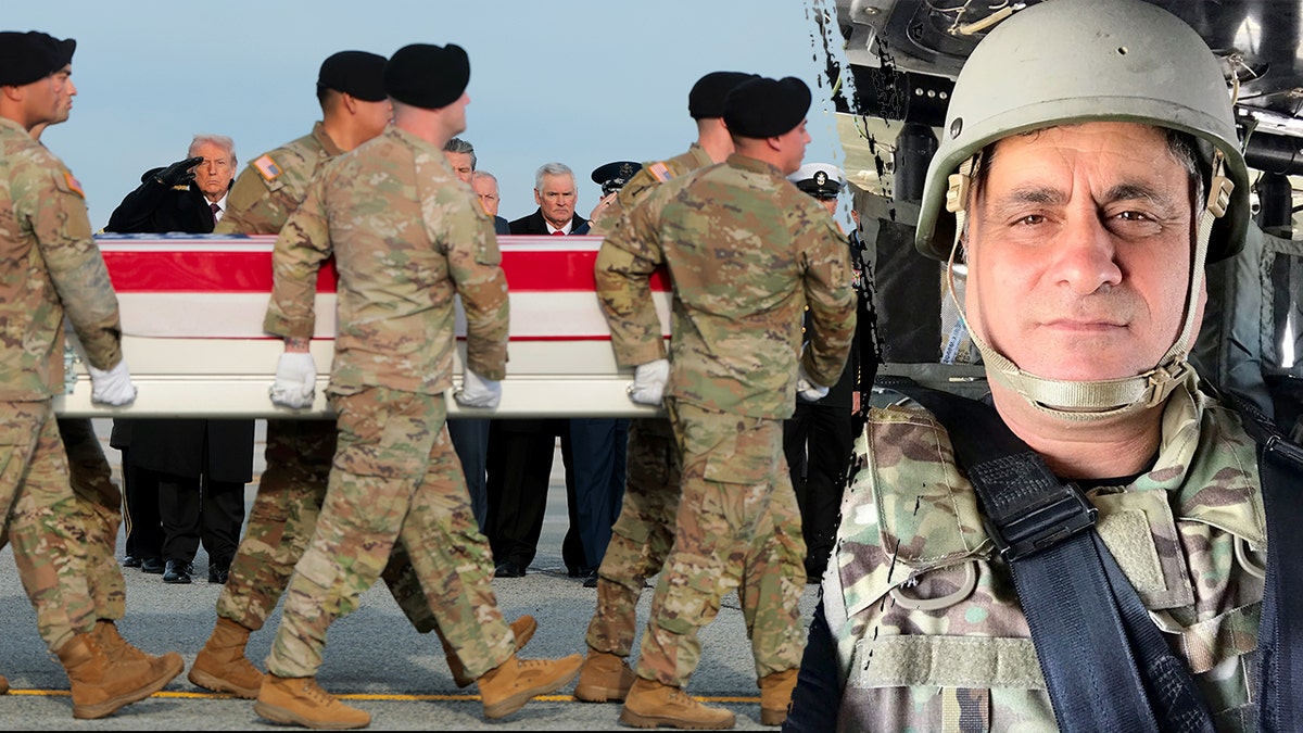 A photo of the dignified transfer of Ayad Sakat's remains.