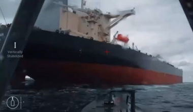 SBU Sea Baby naval drones hit the Russian shadow fleet tanker Dashan in the Black Sea.