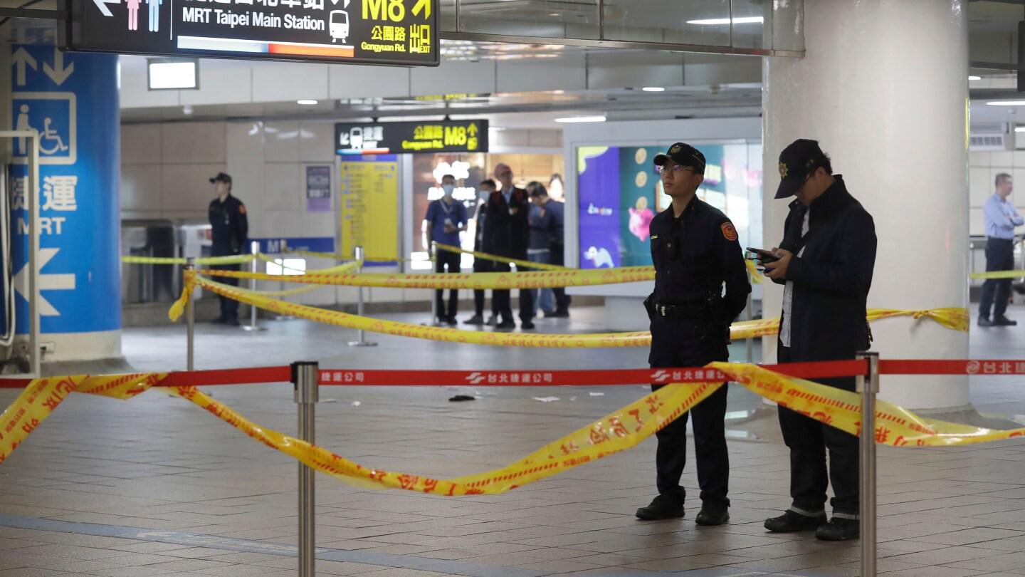 3 killed in Taiwan knife attack, with the suspect later falling to his death from a department store