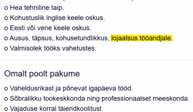 Kui palju maksab Eesti töötaja lojaalsus?