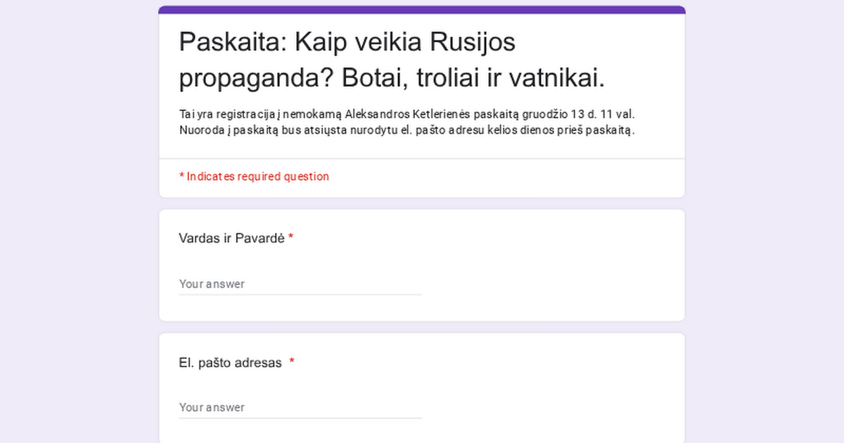 Nuotolinė paskaita: Kaip veikia Rusijos propaganda? Botai, troliai ir vatnikai.